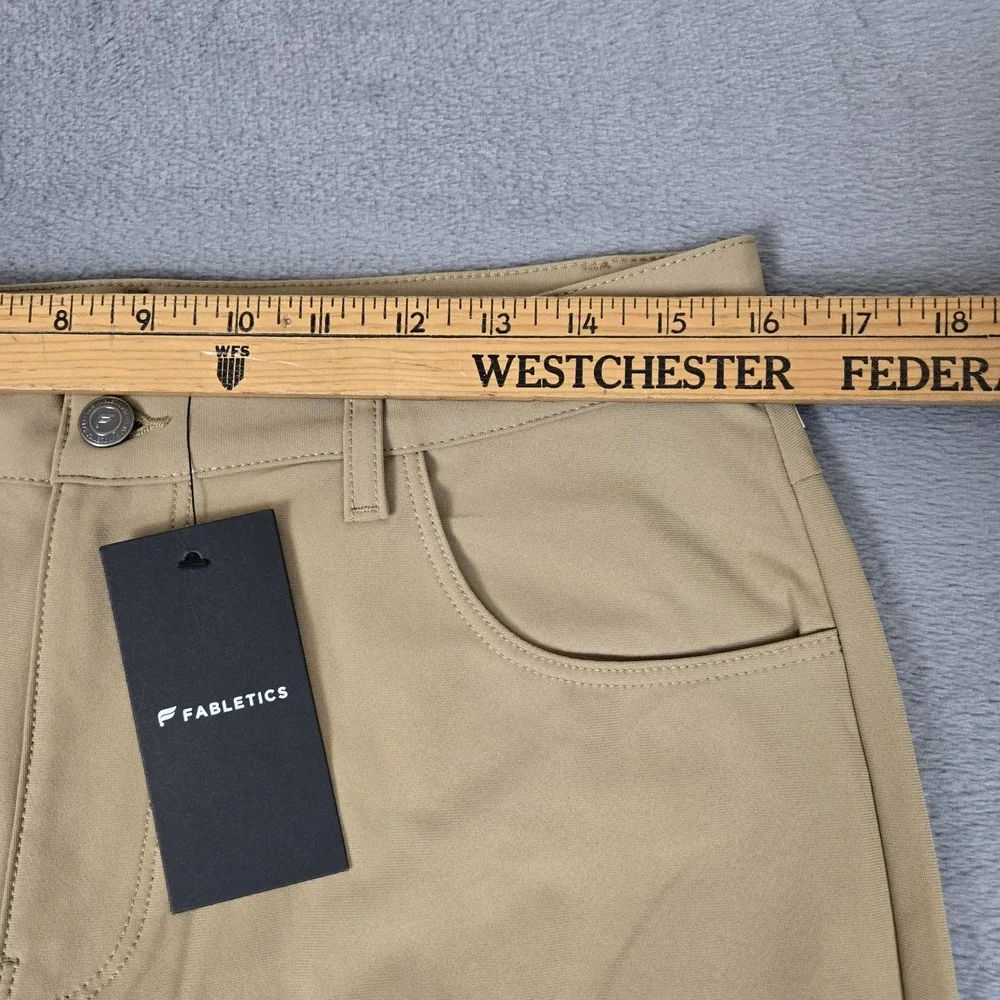 Fabletics Pants Mens 31x32 Beige Kahki The Don 5-Pocket Baggy Fit Chino NWT